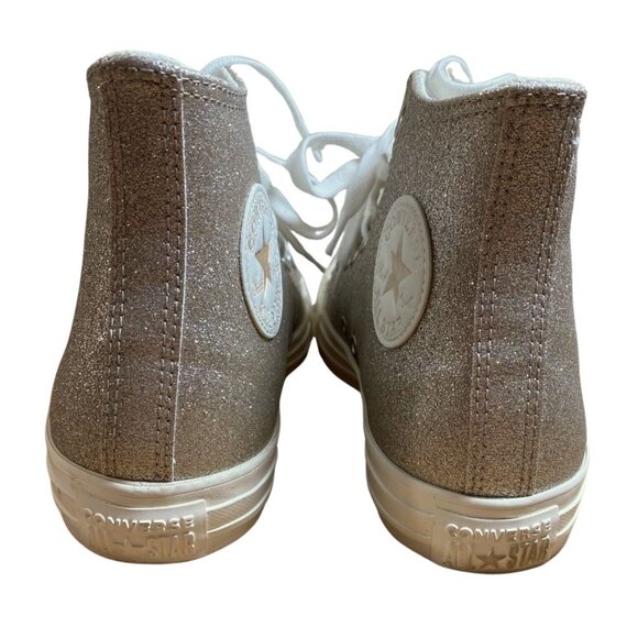 Converse Chuck Taylor All Star Glitter High Tops – Light Gold – Women’s 9 - Picture 5 of 10